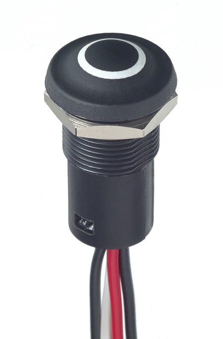APEM IX Series Illuminated Illuminated Push Button Switch, Momentary, Panel Mount, 12mm Cutout, NC/NO, White LED, 28V