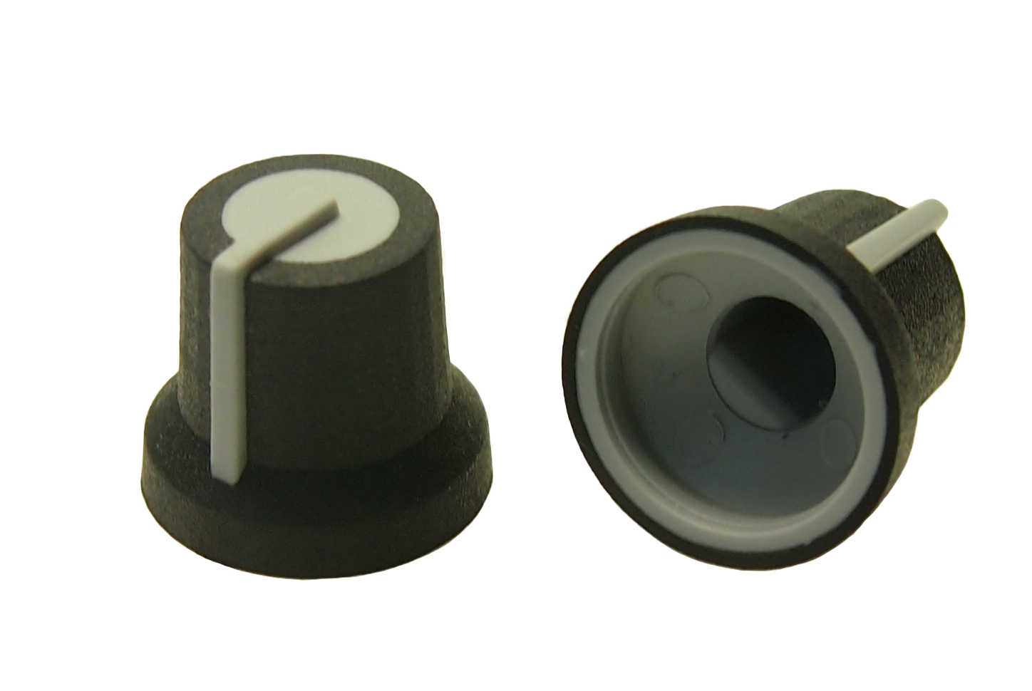 RS PRO 16.2mm Black Potentiometer Knob for 6mm Shaft D Shaped