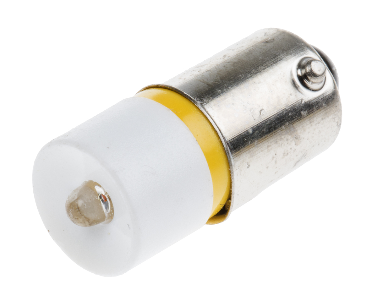 RS PRO Yellow LED Indicator Lamp, 230V ac, BA9s Base, 10mm Diameter, 135mcd