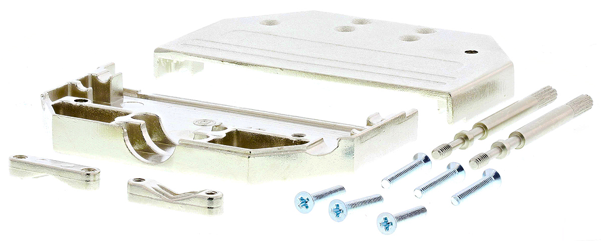 MH Connectors MHDTZI Series Zinc D Sub Backshell, 37 Way, Strain Relief