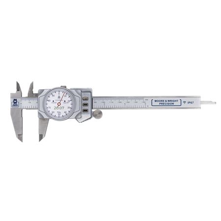 Moore & Wright 150mm Dial Caliper Caliper 0.01 Resolution, Imperial, Metric With UKAS Calibration