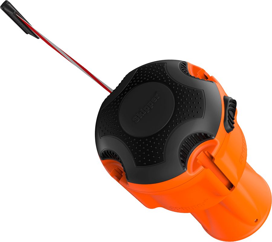 Skipper Red & White Retractable Barrier, 9m, Red, White Tape