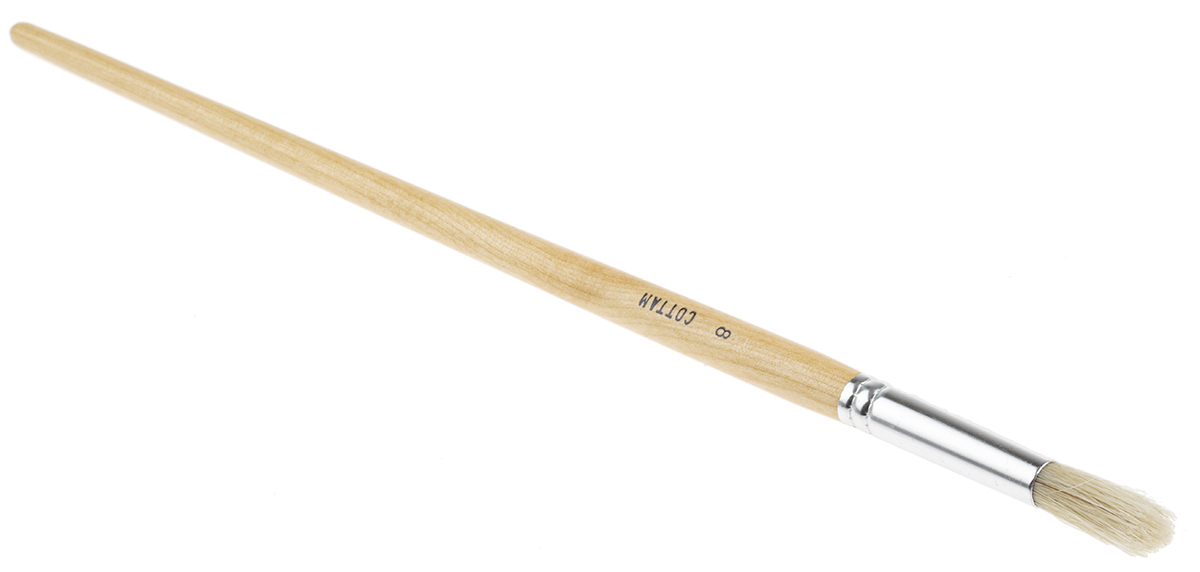 Cottam Thin 9.5mm Fibre Paint Brush with Round Bristles
