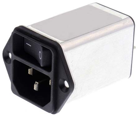 Schurter 2A, 250 V ac Male Panel Mount Filtered IEC Connector DC12.2102.001