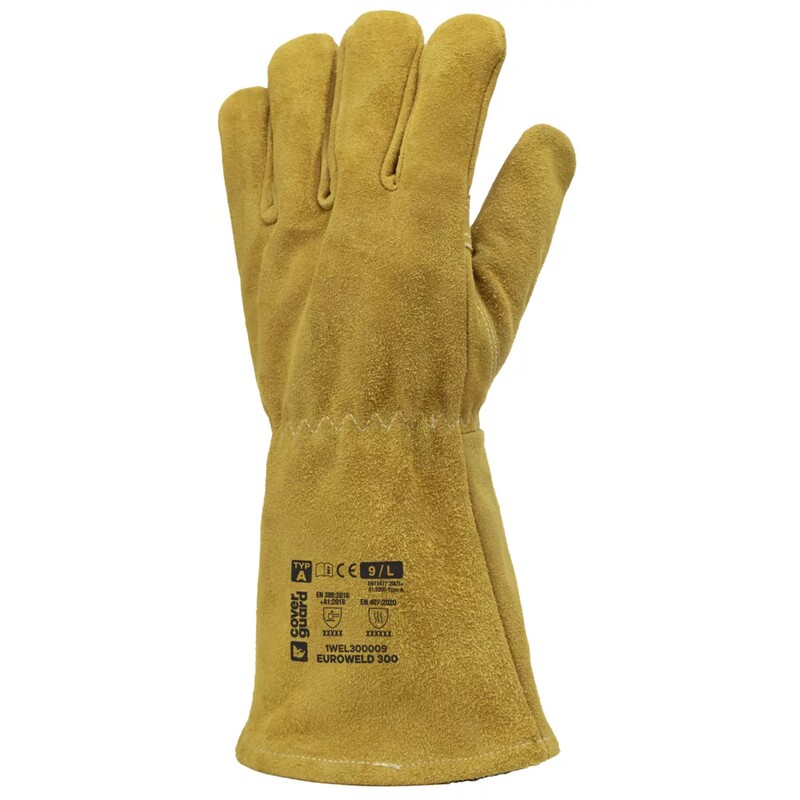 Coverguard Gold Leather Welding Gloves Electric Resistant, Chemical Resistant