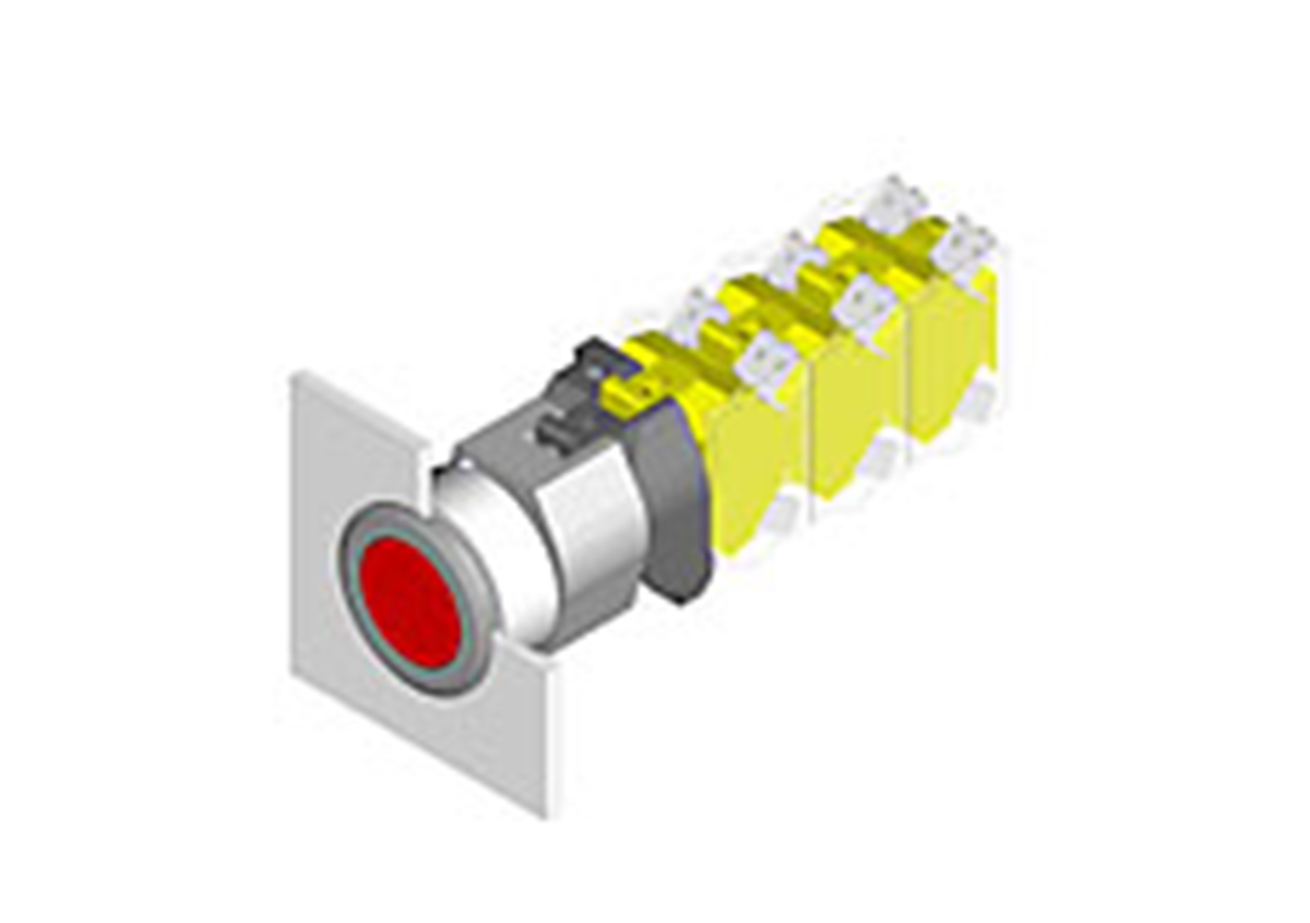 EAO Grey Latching Push Button Head, IP65