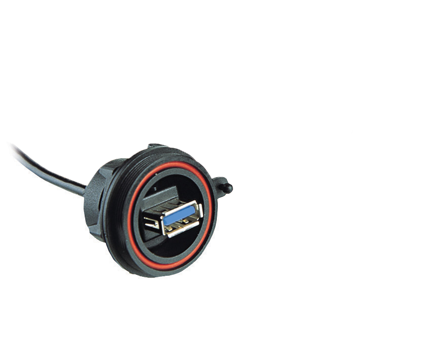 Bulgin Straight, Panel Mount, Socket- Single Port Type Type A 3 IP68 USB Connector