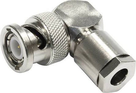 Telegartner, Plug Cable Mount BNC Connector, 50Ω, Clamp Termination, Right Angle Body