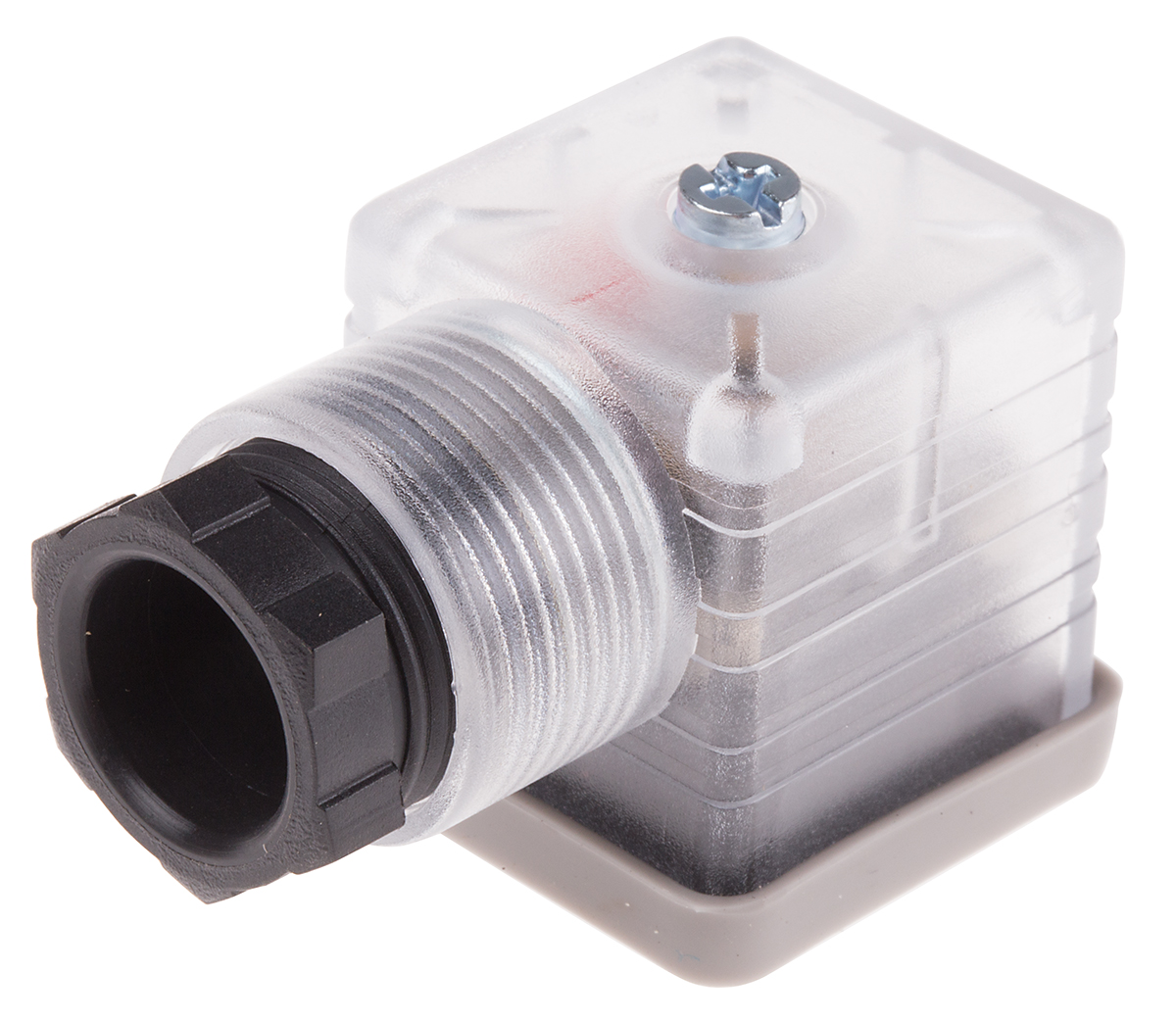 RS PRO 3P+E DIN 43650 A, Female Solenoid Valve Connector with Indicator Light, 48 V dc Voltage