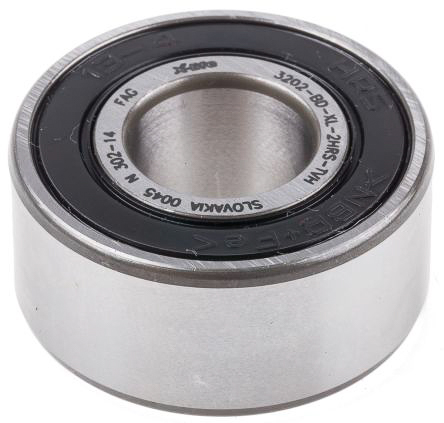 FAG 3201-BB-2RSR-TVH 2 Row Ball Bearing - 12 mm ID, 32 mm OD 15.9 mm Race Width