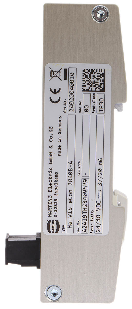 HARTING DIN Rail Mount Industrial Ethernet Switch, 4 RJ45 Ports, 10/100Mbit/s Transmission, 28/48V dc