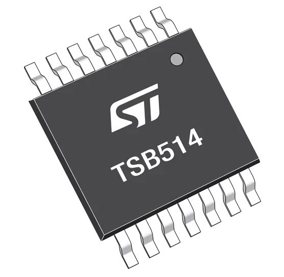 TSB514IYPT STMicroelectronics, Operational Amplifier, 6 MHz, 14-Pin 36 V TSSOP-14
