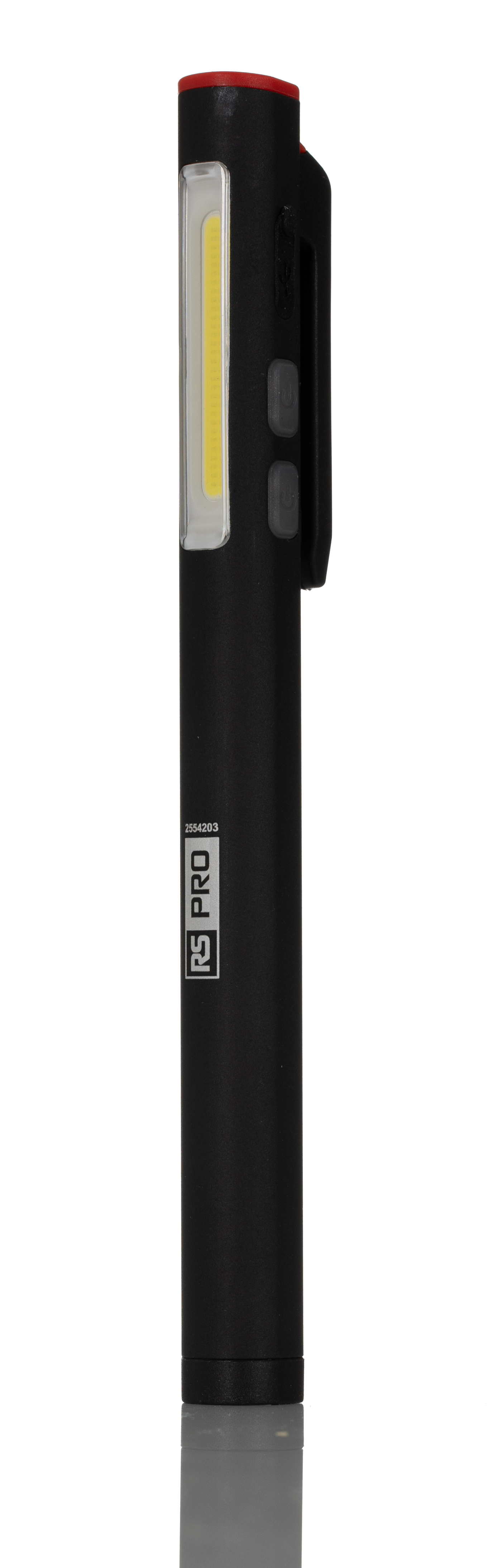 RS PRO LED Pen Torch Black, Red - Rechargeable 315 lm, 170.2 mm