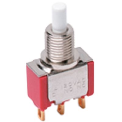 C & K 80200 Series Push Button Switch, On-(On), Through Hole, SPDT, White LED, 20V