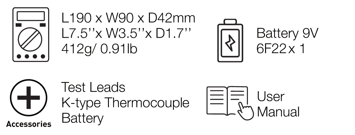 RS PRO Digital, LCD Digital Multimeter, True RMS, 10A ac Max, 1A dc Max, 1000V ac Max