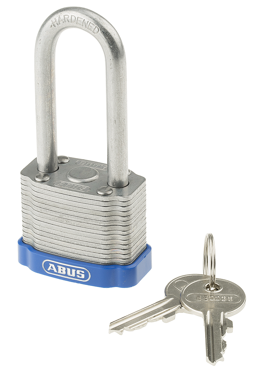 ABUS Key Weatherproof Steel Padlock, Keyed Alike, 6.7mm Shackle, 44mm Body