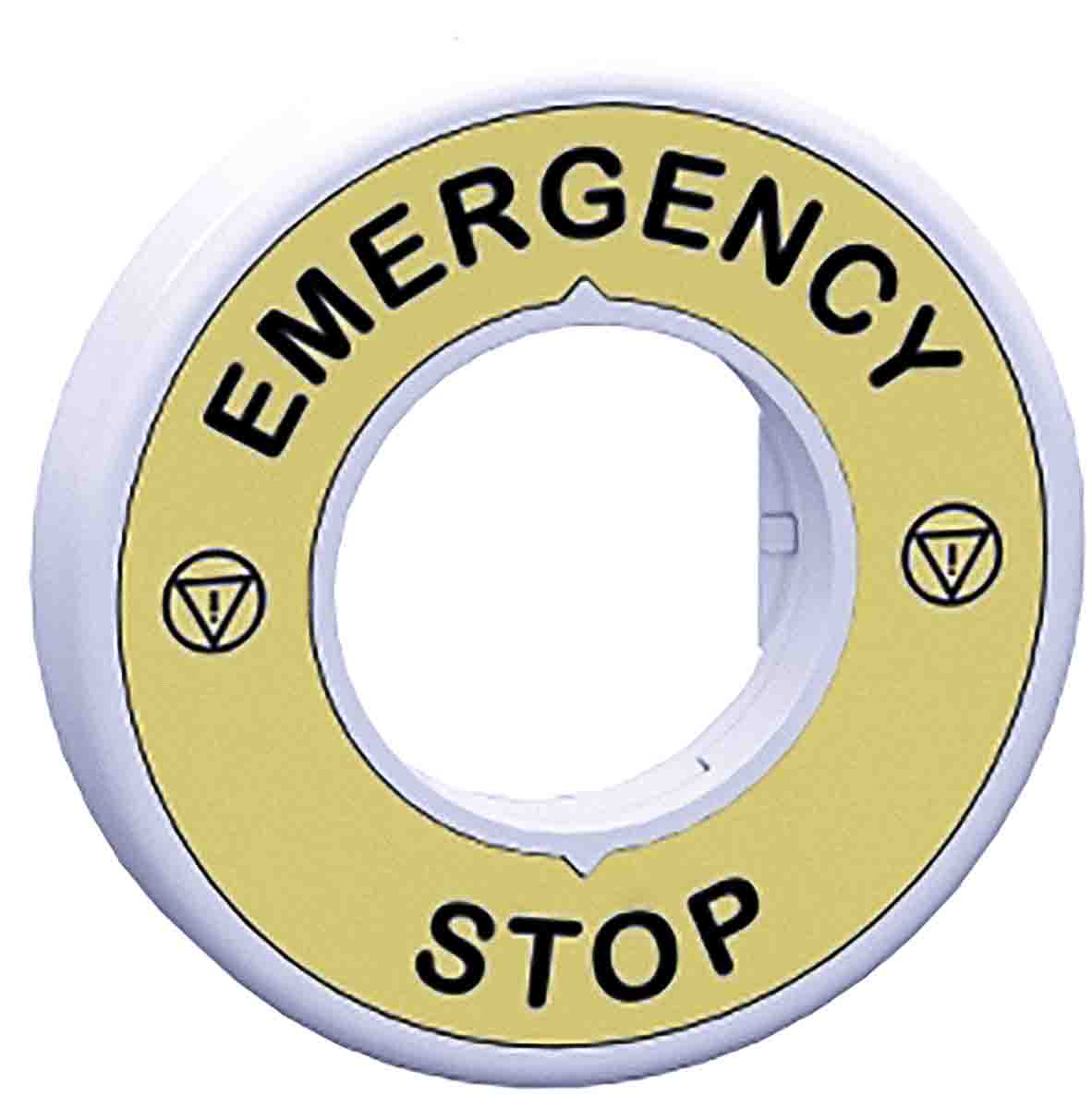 Schneider Electric Illuminated Unmarked Legend Ring for Use with Emergency Switching Off Mushroom Head Push-Button