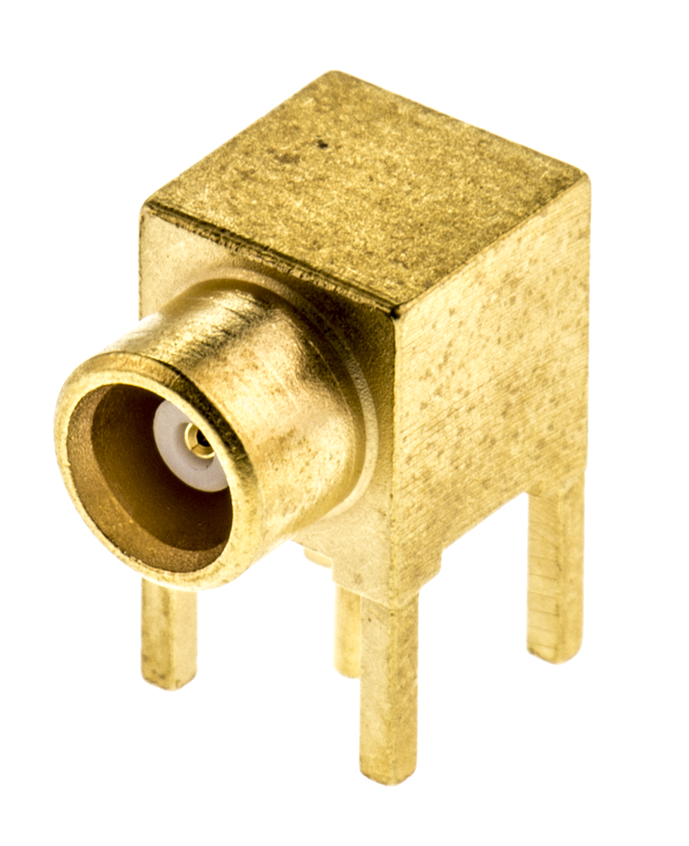 Radiall, Jack Through Hole MCX Connector, 50Ω, Solder Termination, Right Angle Body