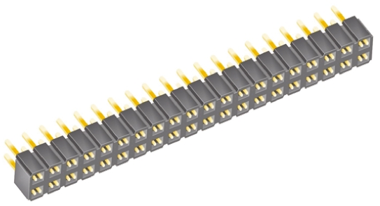 Samtec SLW Series Straight Through Hole Mount PCB Socket, 40-Contact, 2-Row, 2.54mm Pitch, Solder Termination