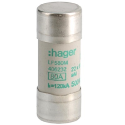 Hager 80A Cartridge Fuse, 22.2 x 58mm