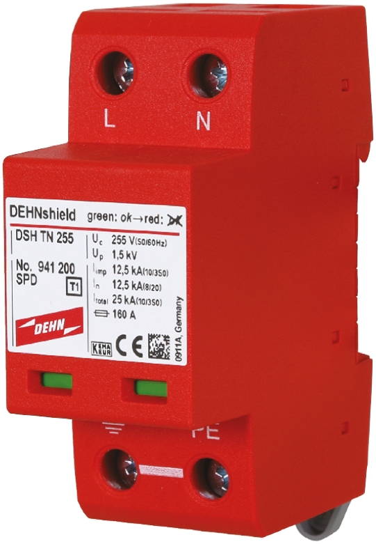 Dehn, DSH Modular Surge Protector 255 V ac Maximum Voltage Rating 12.5kA Maximum Surge Current Lightning Arrester