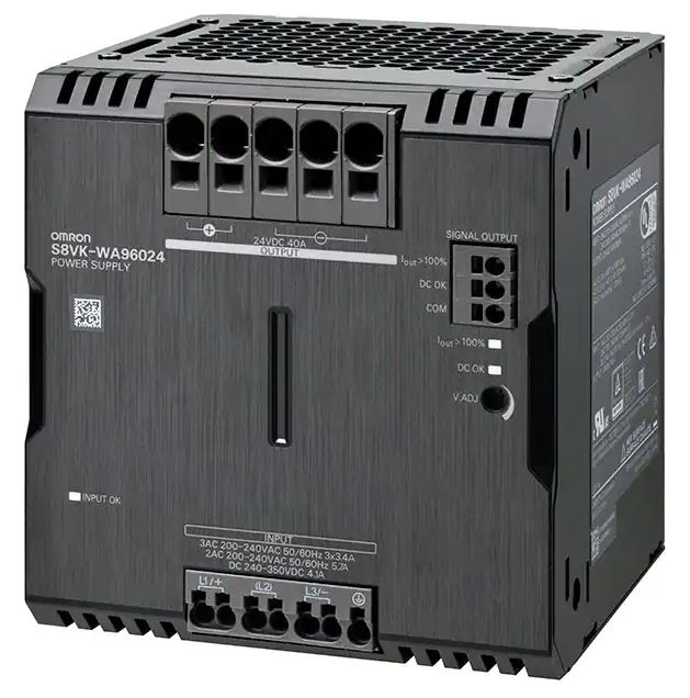 Omron S8VK-WA Switched Mode DIN Rail Power Supply, 200V ac ac Input, 24V dc dc Output, 40A Output
