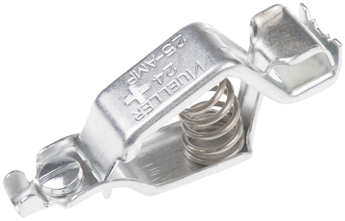 Mueller Electric Crocodile Clip, Zinc-Plated Steel Contact, 25A