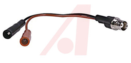 Mueller Electric BNC Test Lead, 10A, 300V ac, Black, 100mm Lead Length