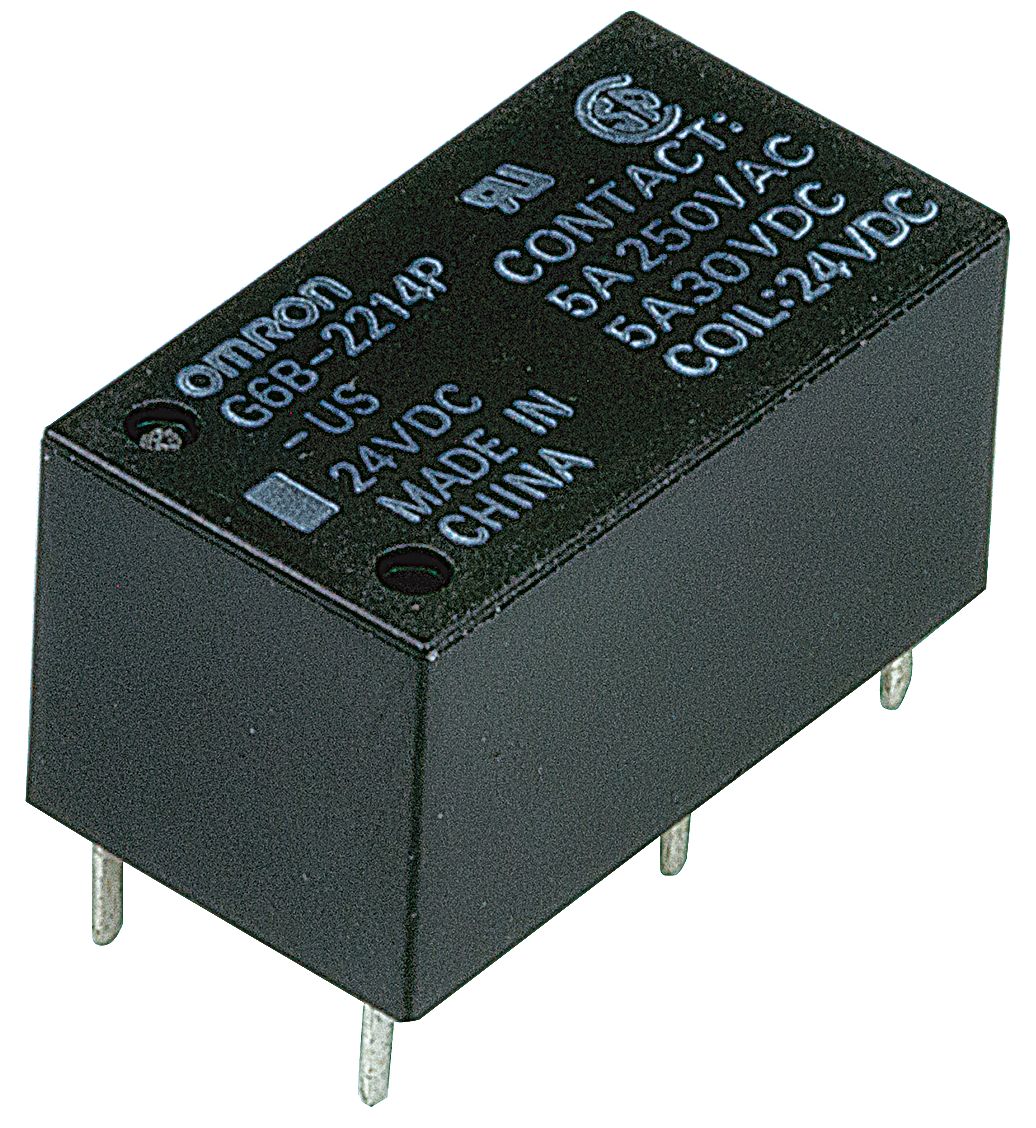 Omron PCB Mount Power Relay, 24V dc Coil, 5A Switching Current, DPST