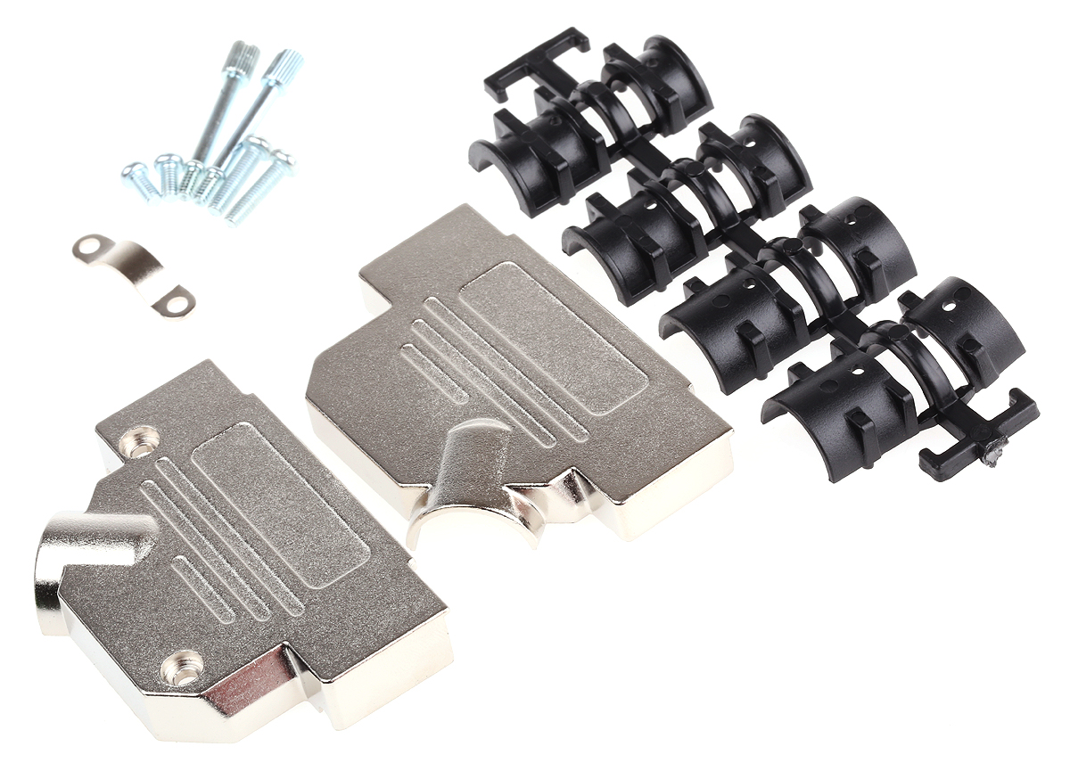 MH Connectors MHD45ZK Series Zinc Angled D Sub Backshell, 50 Way, Strain Relief