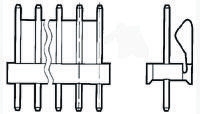 TE Connectivity MTA-156 Series Straight Through Hole Pin Header, 7 Contact(s), 3.96 mm Pitch, 1 Row, Unshrouded