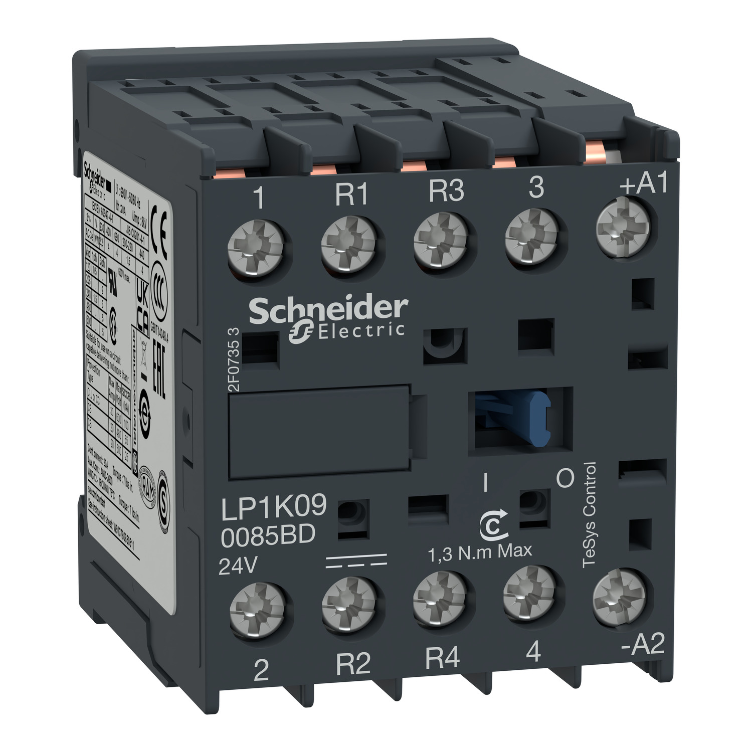 Schneider Electric TeSys K Contactor, 24 V Coil, 4-Pole, 20 A, 2NO + 2NC