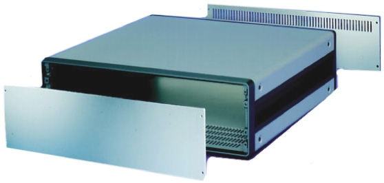 nVent SCHROFF Grey Aluminium Front Panel, 2U, 84HP, 452.1 x 172.9mm