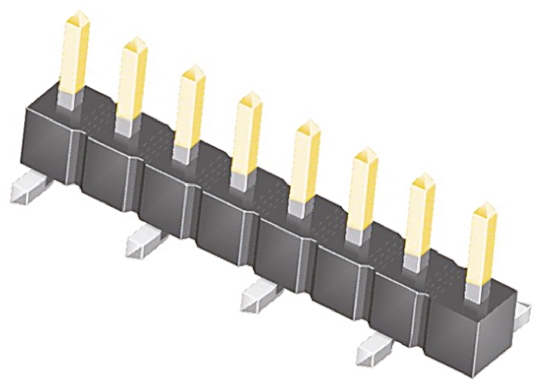 Samtec TSM Series Straight Surface Pin Header, 8 Contact(s), 2.54 mm Pitch, 1 Row, Unshrouded