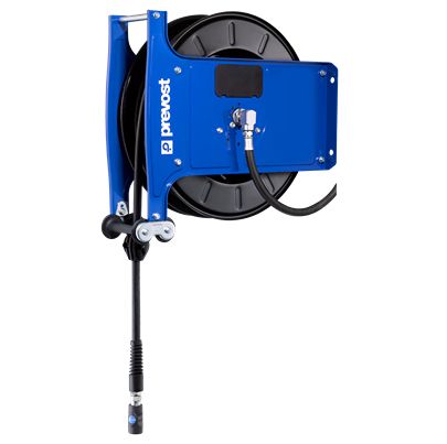 PREVOST Wall Mounted 25m Air Hose Reel, 10mm Inner Diameter, 17mm Outer Diameter, 500L/min Flow Rate