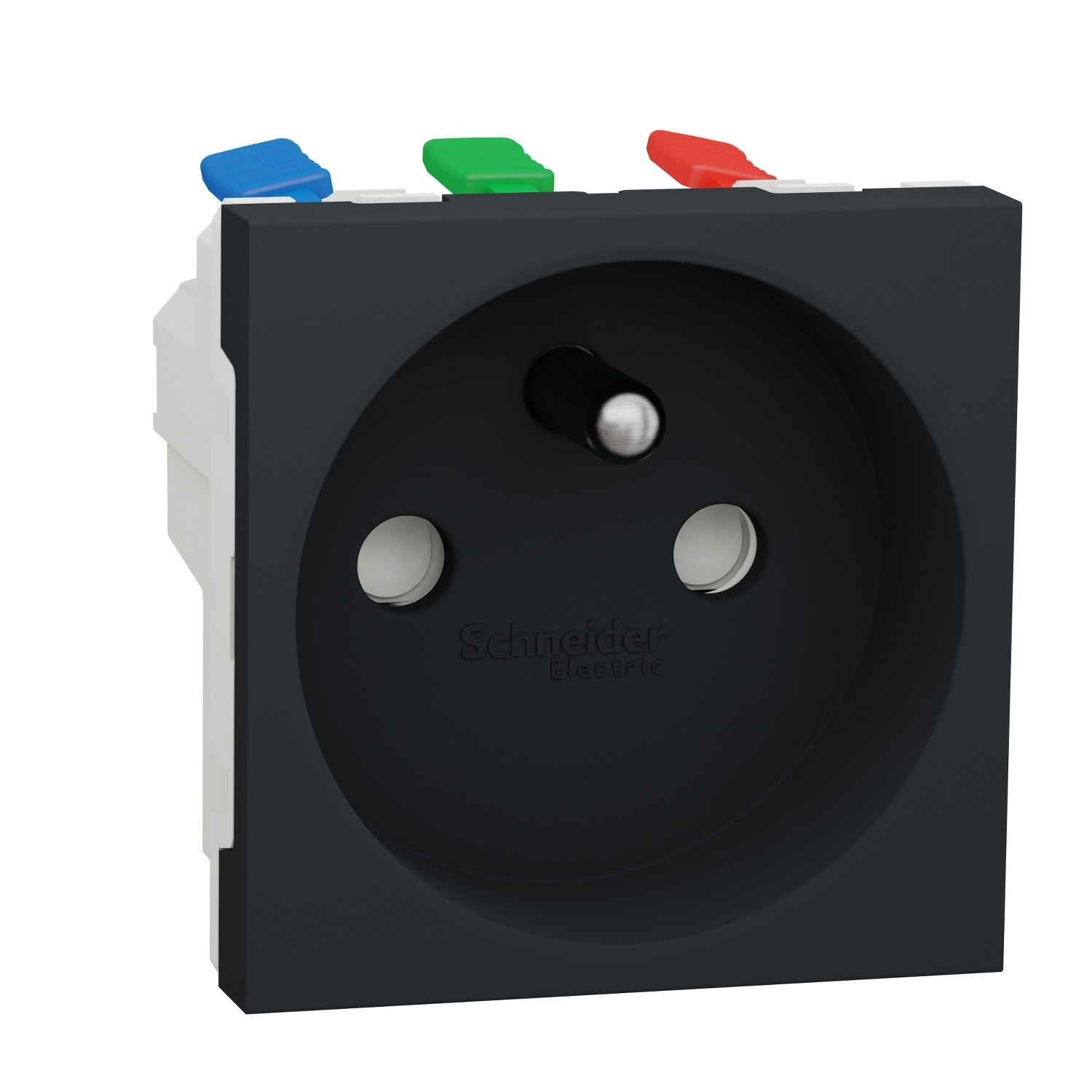 Schneider Electric Anthracite 1 Gang Plug Socket, 2 Poles, 16A, French 2P