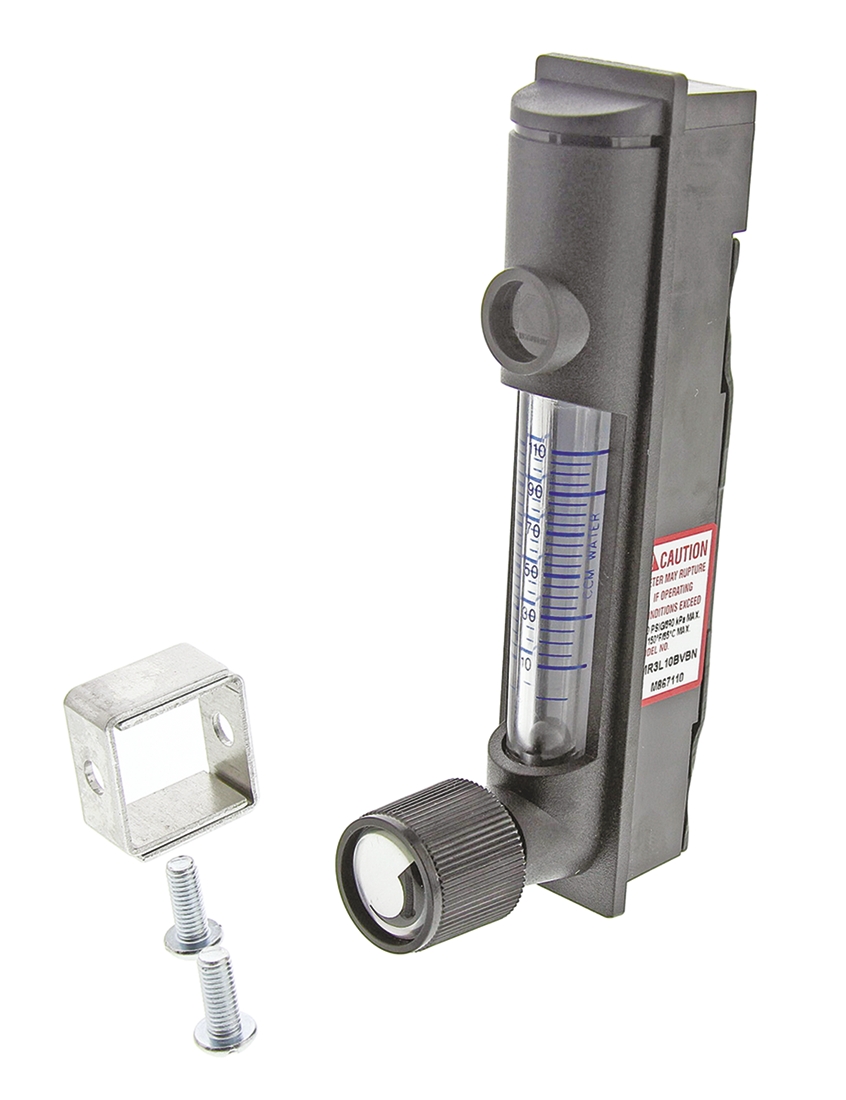 Key Instruments MR3000 Series Variable Area Flow Meter for Liquid, 5 ccm Min, 110 cm³/min Max