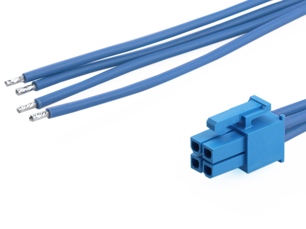 Molex 4 Way Female Crimped Terminal to 4 Way Male Pigtail Wire to Board Cable Assembly, 150mm