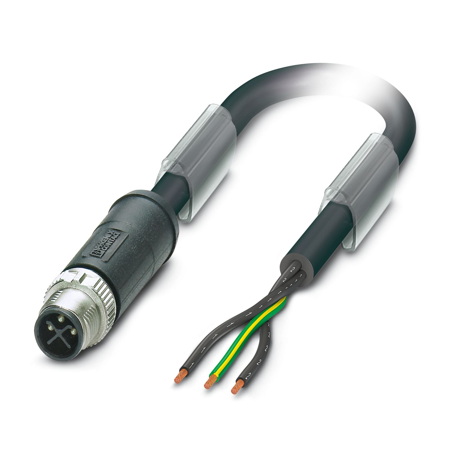 Phoenix Contact Male 3 way M12 to 3 way Free End Sensor Actuator Cable, 5 m