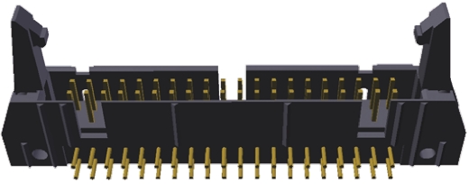 TE Connectivity AMP-LATCH Series Right Angle Through Hole PCB Header, 40 Contact(s), 2.54 mm Pitch, 2 Row, Shrouded