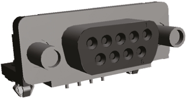 TE Connectivity Amplimite HD-20 9 Way Right Angle Through Hole D-sub Connector Socket, with 4-40 UNC Female Screwlocks,