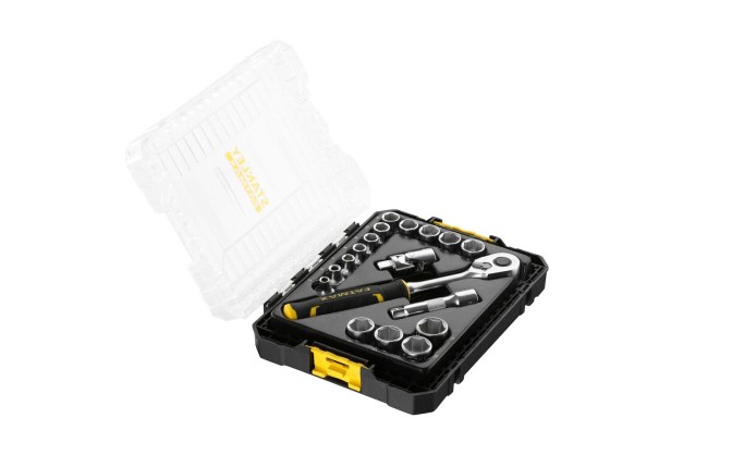 Stanley 18-Piece 3/8 Standard Socket Set with Ratchet, 6 point