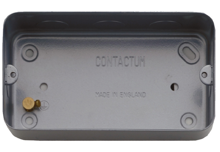 Contactum Grey Back Box, BS, 2 Gangs