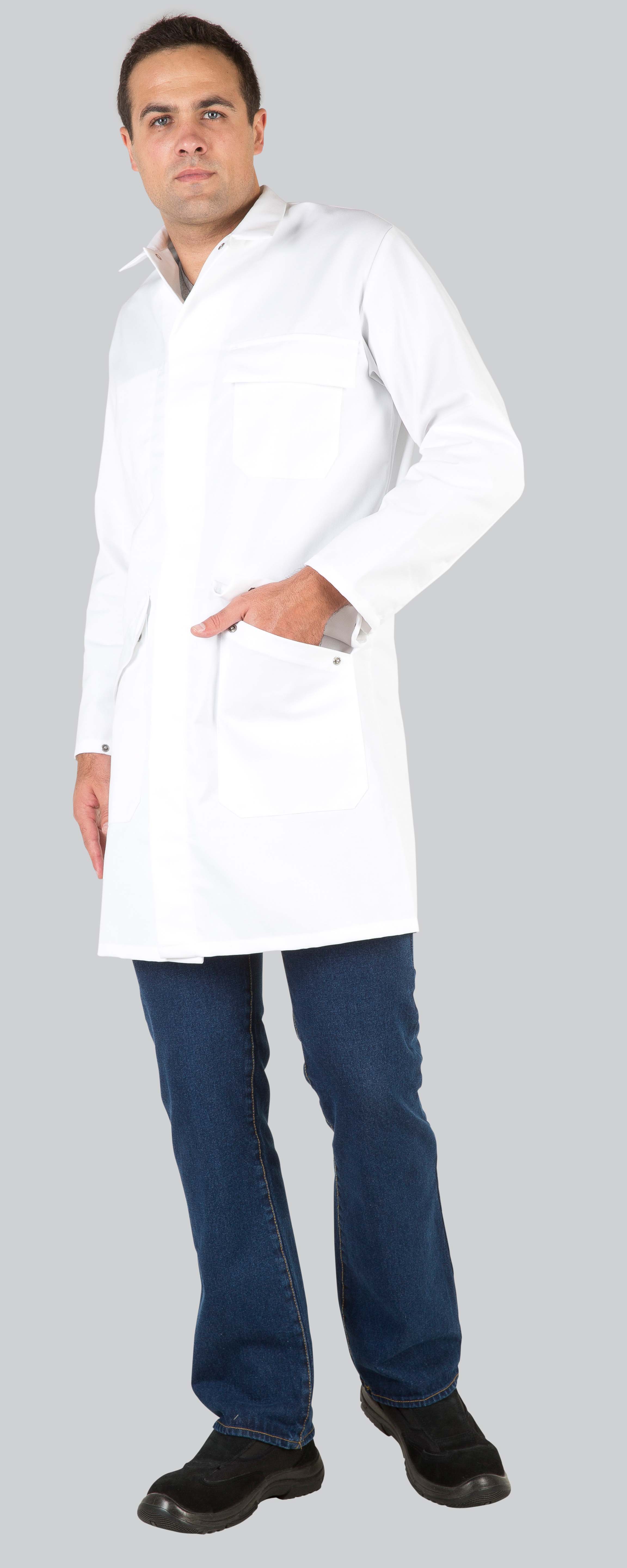 MOLINEL White Men Reusable Lab Coat, XL