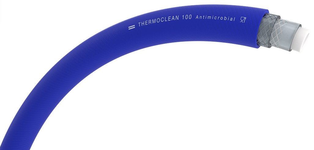 TRICOFLEX THERMOCLEAN 100 ANTIMICROBIAL PVC, Hose Pipe, 25mm ID, 34mm OD, Blue, 20m