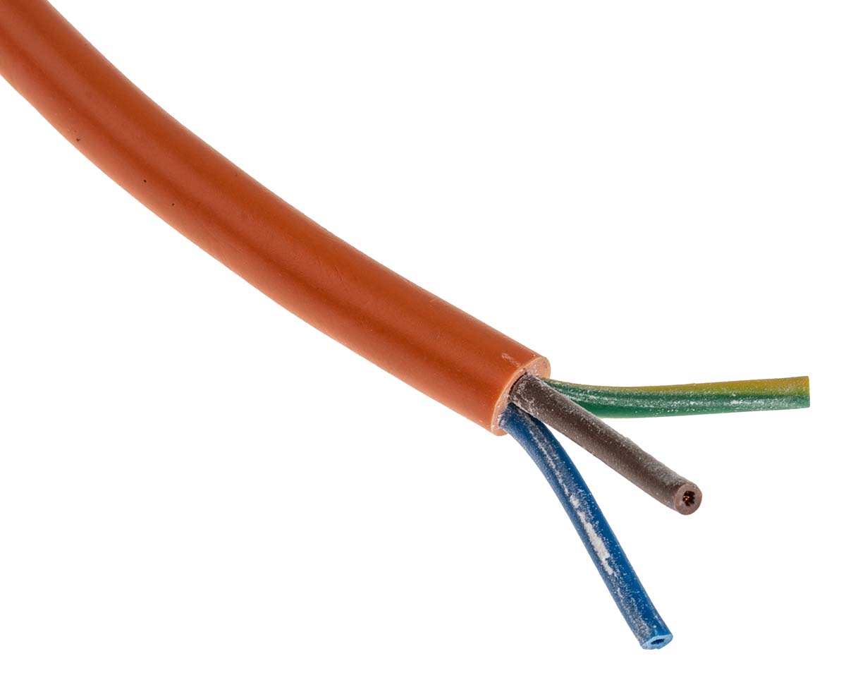 RS PRO 3183Y 0.75 mm² 3 Core Power Cable, H05VV-F, Orange PVC, 100m