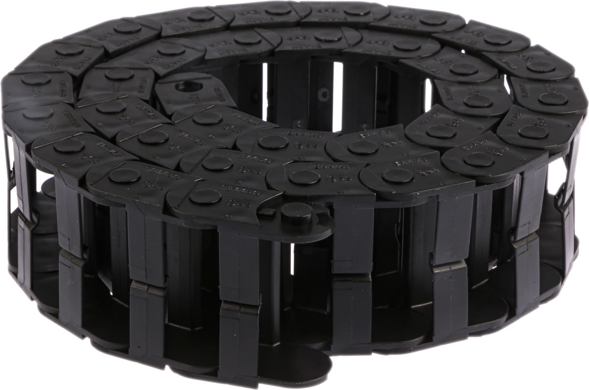 Igus E14, e-chain Black Cable Chain - Flexible Slot, W62 mm x D25mm, L1m, 48 mm Min. Bend Radius, Igumid NB