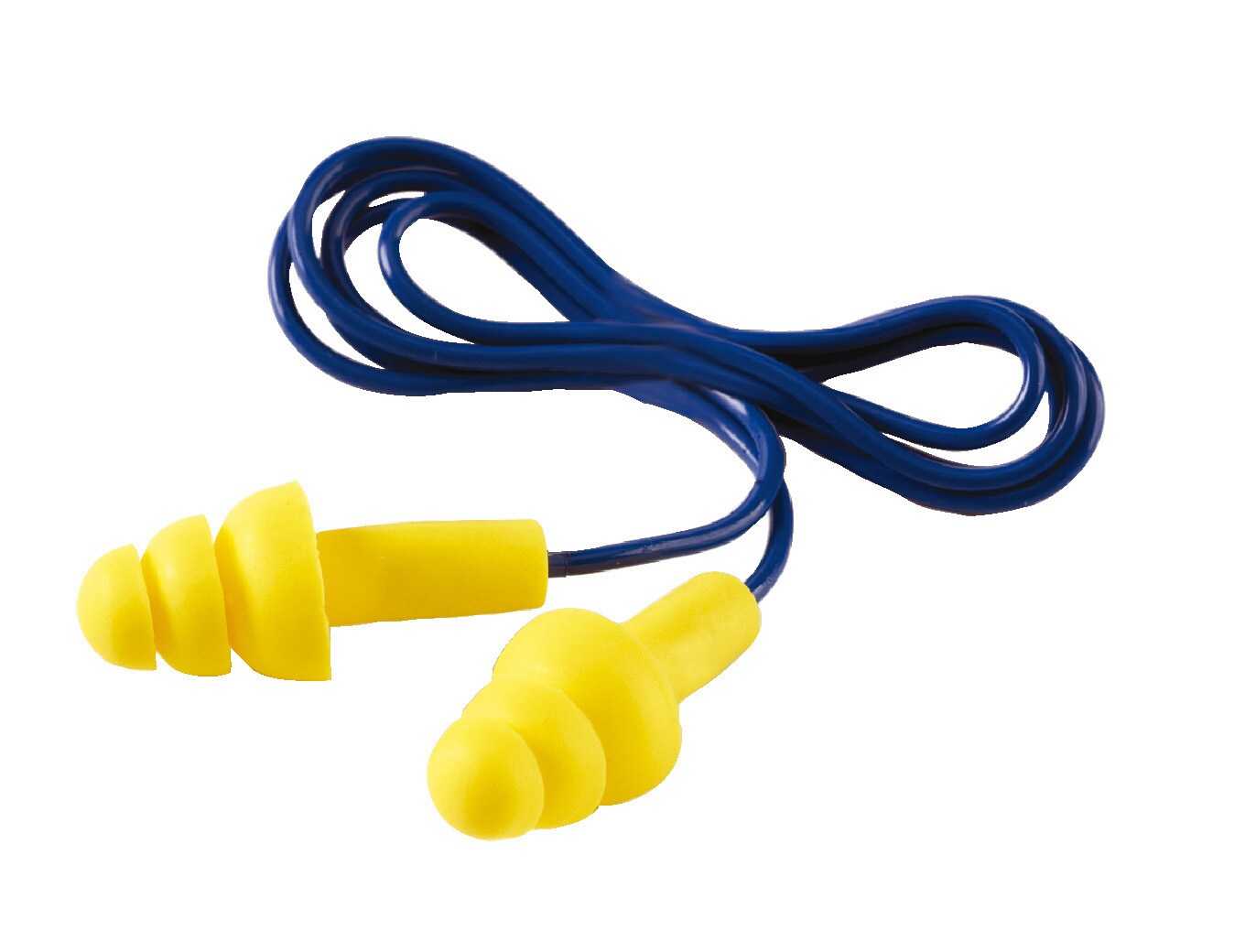 3M E-A-R UltraFit Series Blue, Yellow Reusable Corded Ear Plugs, 29dB Rated