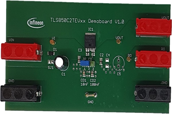 Infineon TLS850C2TE V33 Board LDO Voltage Regulator for OPTIREGTM Linear TLS850C2TEVxx DemoBoard for TLS850C2TE V33