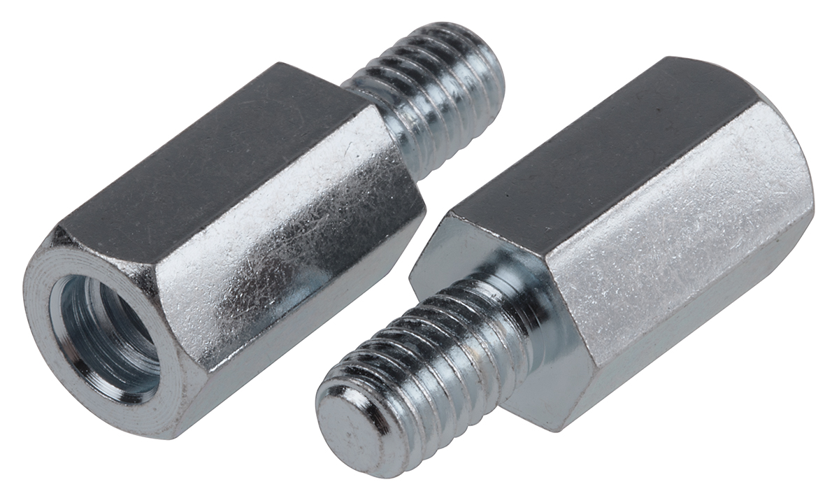 RS PRO Standoff, M6 x M6 Thread, 16mm Body, Steel, Male/Female, 10mm Stud